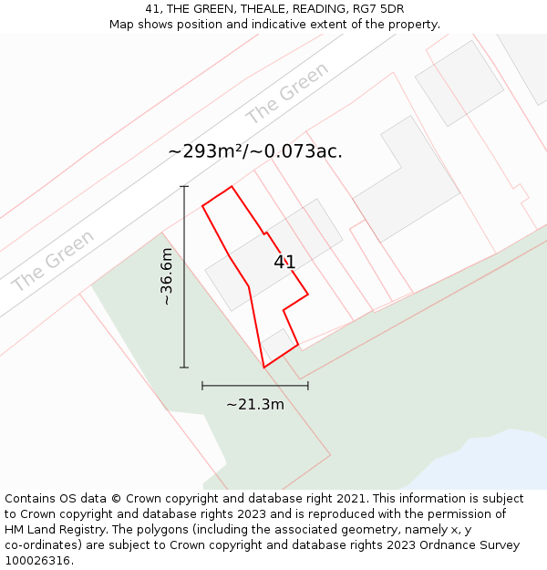 41, THE GREEN, THEALE, READING, RG7 5DR: Plot and title map