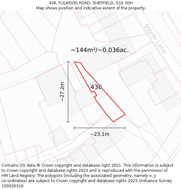 436, FULWOOD ROAD, SHEFFIELD, S10 3GH: Plot and title map