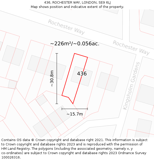 436, ROCHESTER WAY, LONDON, SE9 6LJ: Plot and title map