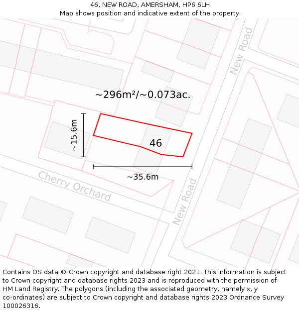 46, NEW ROAD, AMERSHAM, HP6 6LH: Plot and title map