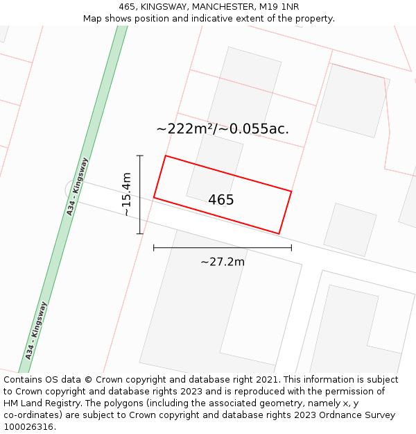 465, KINGSWAY, MANCHESTER, M19 1NR: Plot and title map