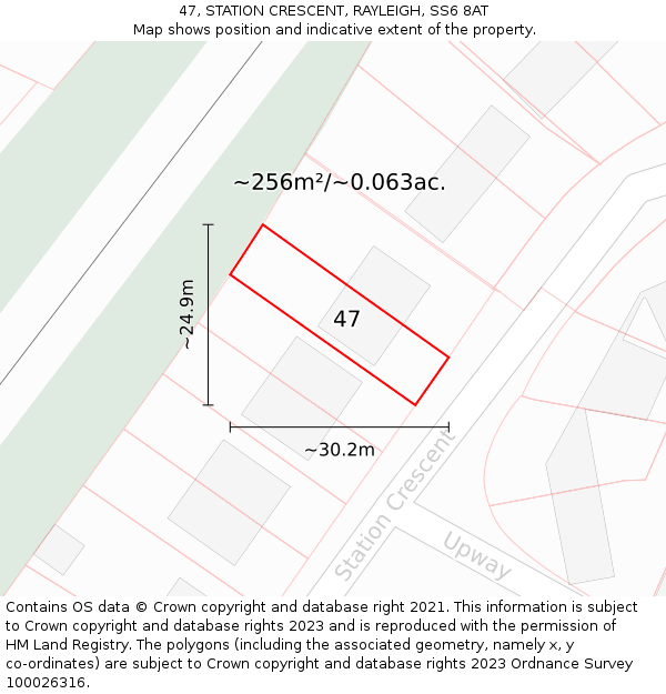 47, STATION CRESCENT, RAYLEIGH, SS6 8AT: Plot and title map