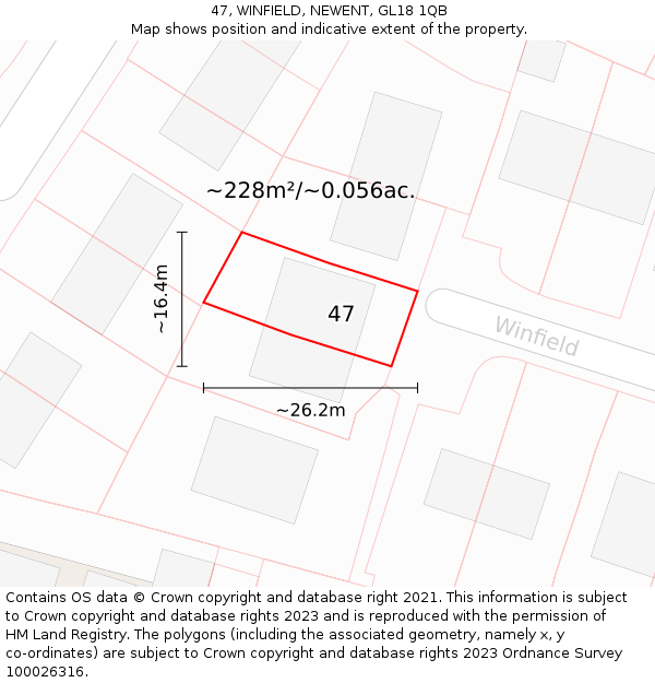 47, WINFIELD, NEWENT, GL18 1QB: Plot and title map