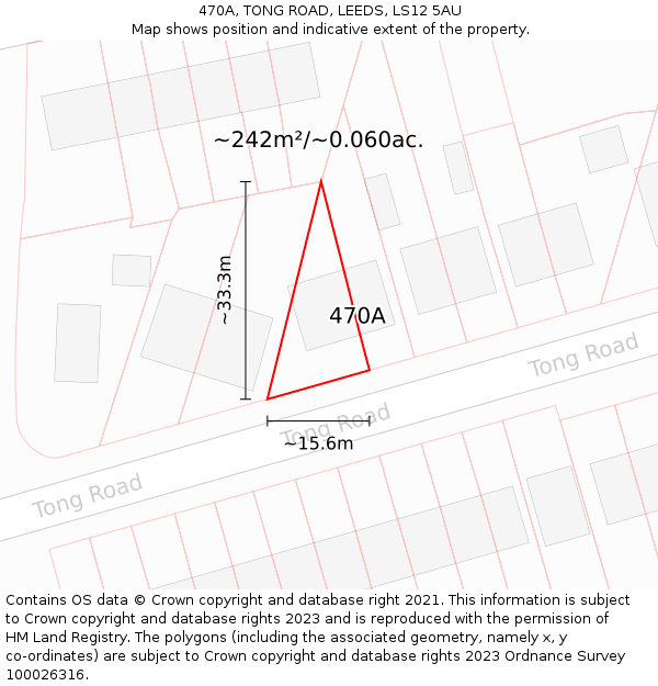 470A, TONG ROAD, LEEDS, LS12 5AU: Plot and title map