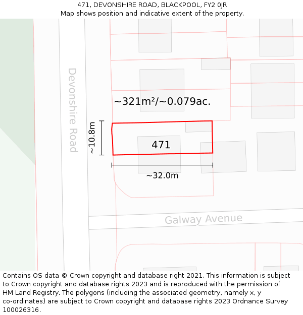 471, DEVONSHIRE ROAD, BLACKPOOL, FY2 0JR: Plot and title map