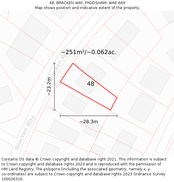 48, BRACKEN WAY, FRODSHAM, WA6 6AX: Plot and title map