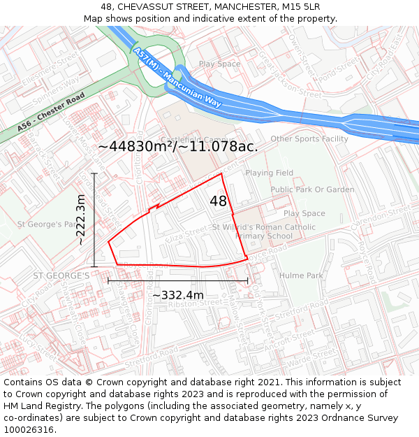 48, CHEVASSUT STREET, MANCHESTER, M15 5LR: Plot and title map