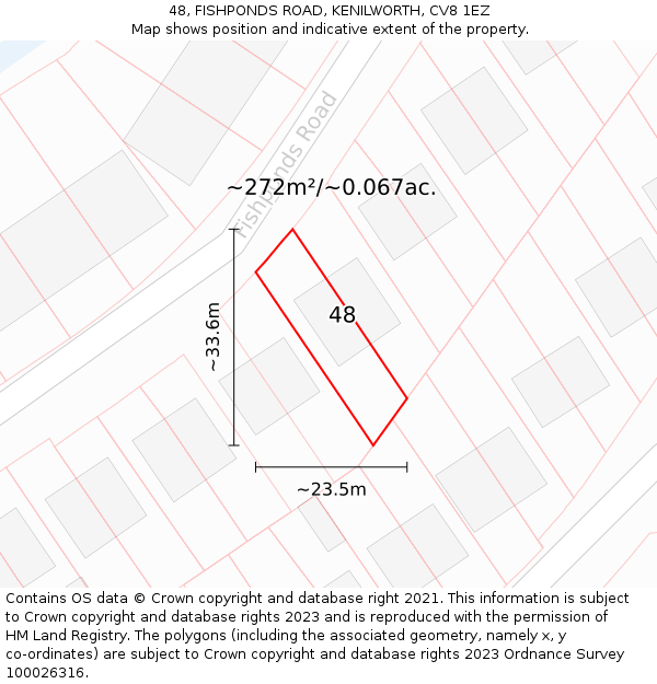 48, FISHPONDS ROAD, KENILWORTH, CV8 1EZ: Plot and title map