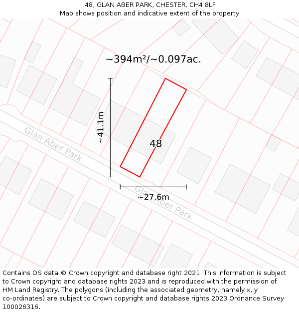 48, GLAN ABER PARK, CHESTER, CH4 8LF: Plot and title map