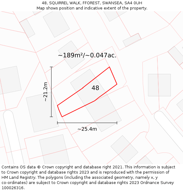 48, SQUIRREL WALK, FFOREST, SWANSEA, SA4 0UH: Plot and title map