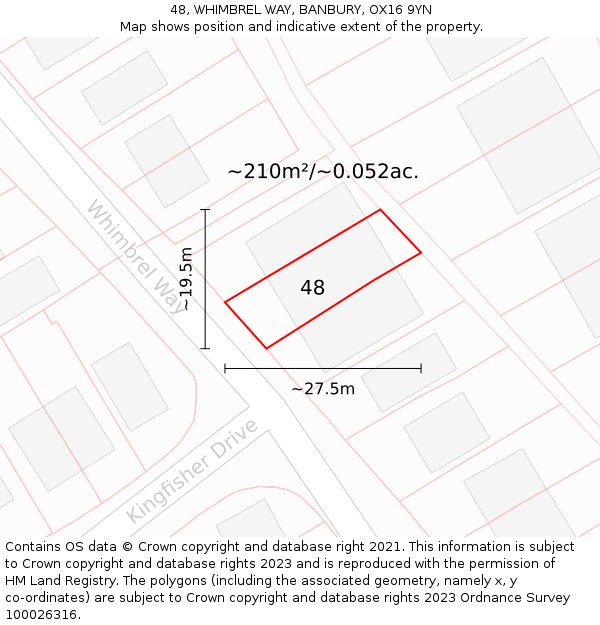 48, WHIMBREL WAY, BANBURY, OX16 9YN: Plot and title map