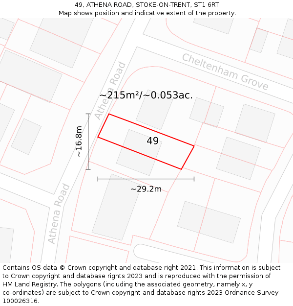 49, ATHENA ROAD, STOKE-ON-TRENT, ST1 6RT: Plot and title map