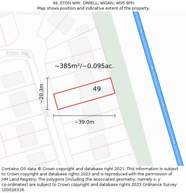 49, ETON WAY, ORRELL, WIGAN, WN5 8PN: Plot and title map