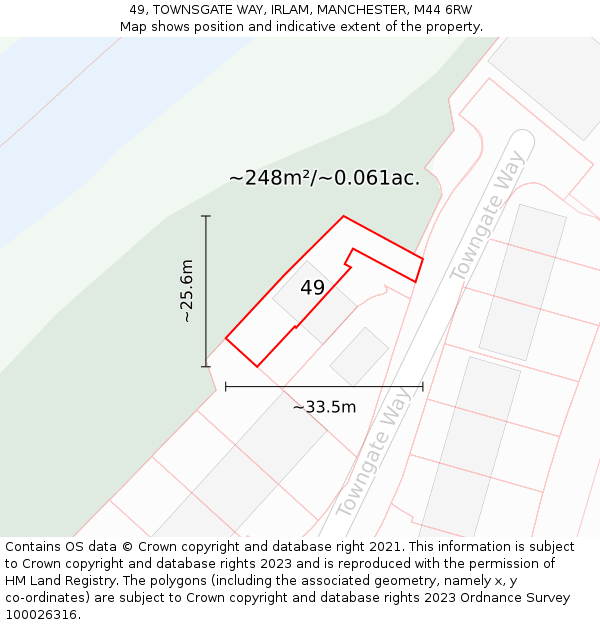 49, TOWNSGATE WAY, IRLAM, MANCHESTER, M44 6RW: Plot and title map