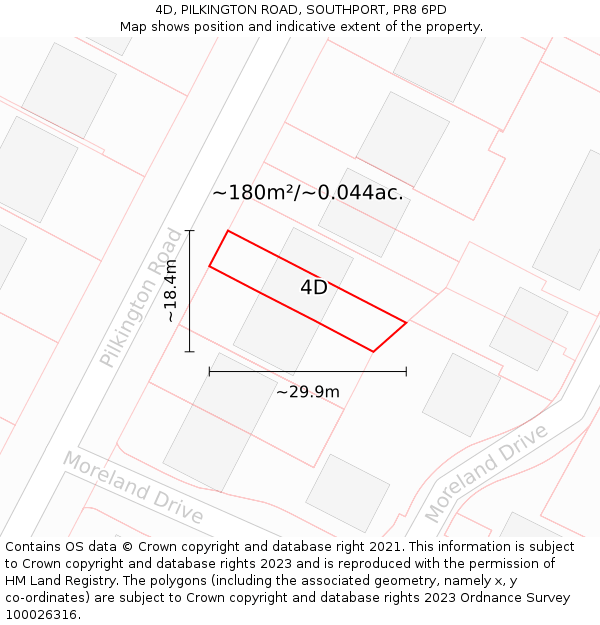 4D, PILKINGTON ROAD, SOUTHPORT, PR8 6PD: Plot and title map