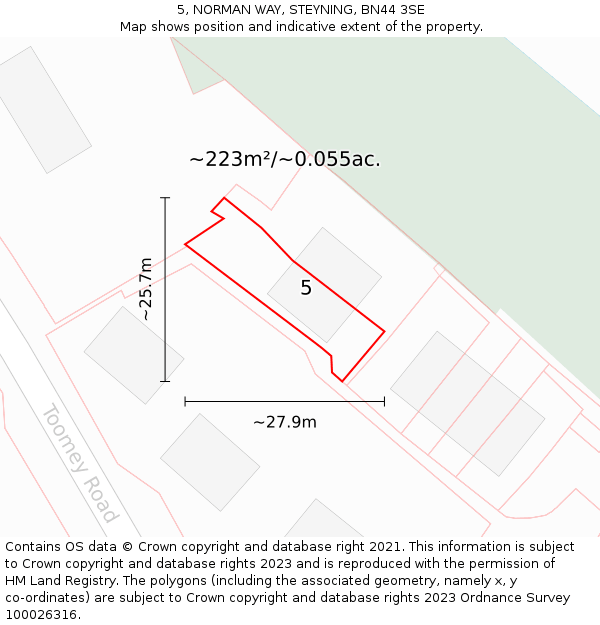 5, NORMAN WAY, STEYNING, BN44 3SE: Plot and title map