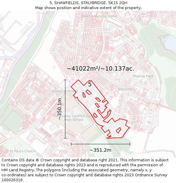 5, SHAWFIELDS, STALYBRIDGE, SK15 2QH: Plot and title map