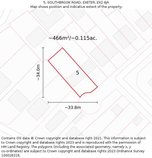 5, SOUTHBROOK ROAD, EXETER, EX2 6JA: Plot and title map