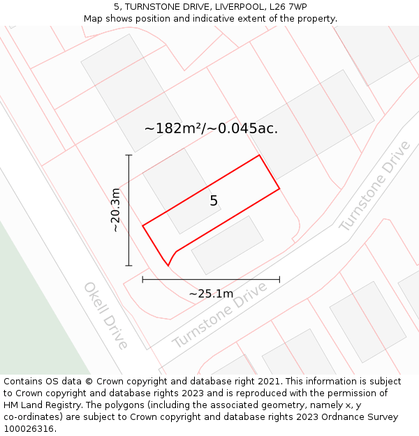 5, TURNSTONE DRIVE, LIVERPOOL, L26 7WP: Plot and title map