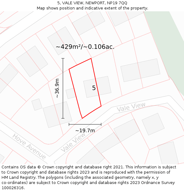 5, VALE VIEW, NEWPORT, NP19 7QQ: Plot and title map