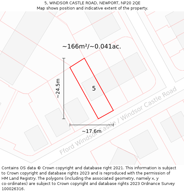 5, WINDSOR CASTLE ROAD, NEWPORT, NP20 2QE: Plot and title map