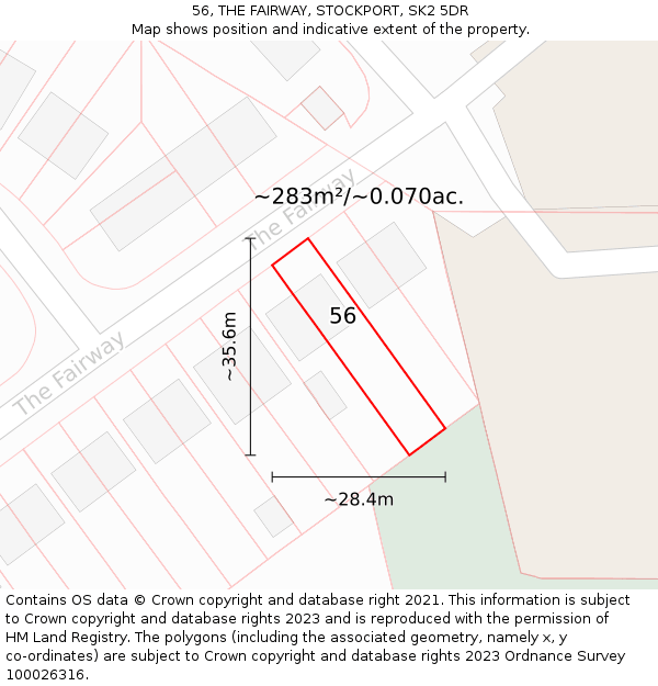 56, THE FAIRWAY, STOCKPORT, SK2 5DR: Plot and title map