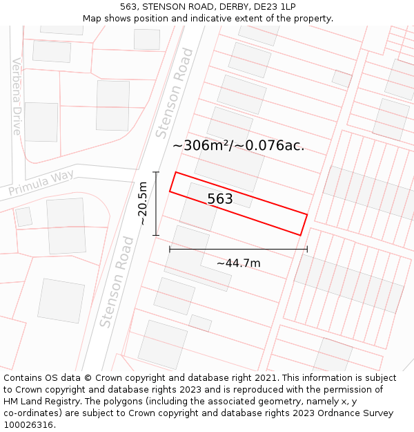 563, STENSON ROAD, DERBY, DE23 1LP: Plot and title map