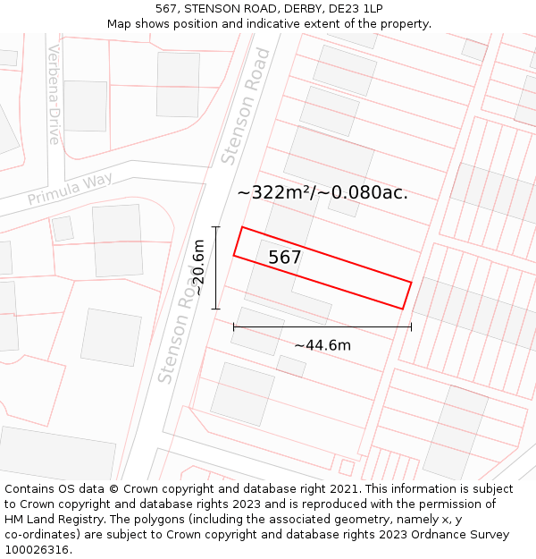 567, STENSON ROAD, DERBY, DE23 1LP: Plot and title map