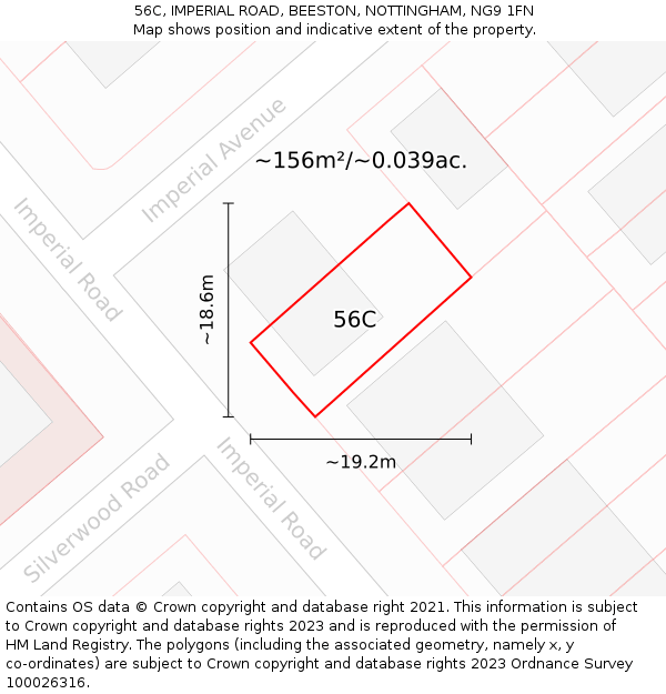 56C, IMPERIAL ROAD, BEESTON, NOTTINGHAM, NG9 1FN: Plot and title map