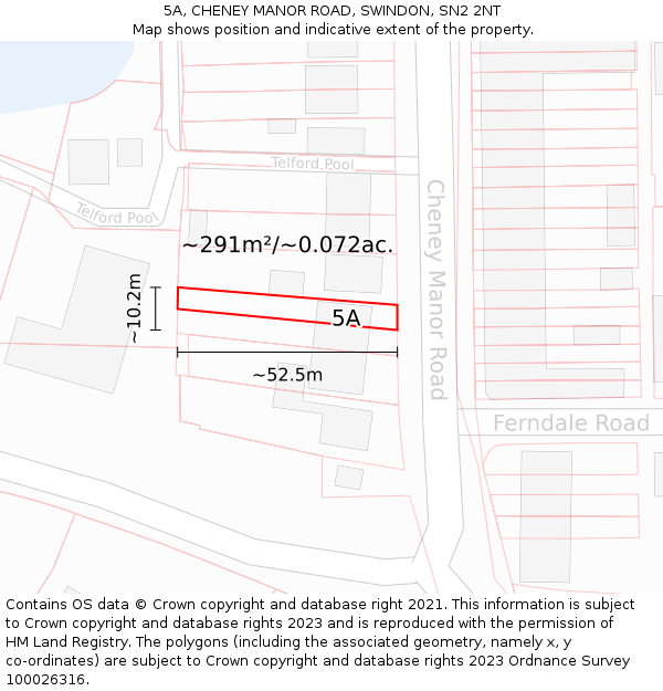 5A, CHENEY MANOR ROAD, SWINDON, SN2 2NT: Plot and title map