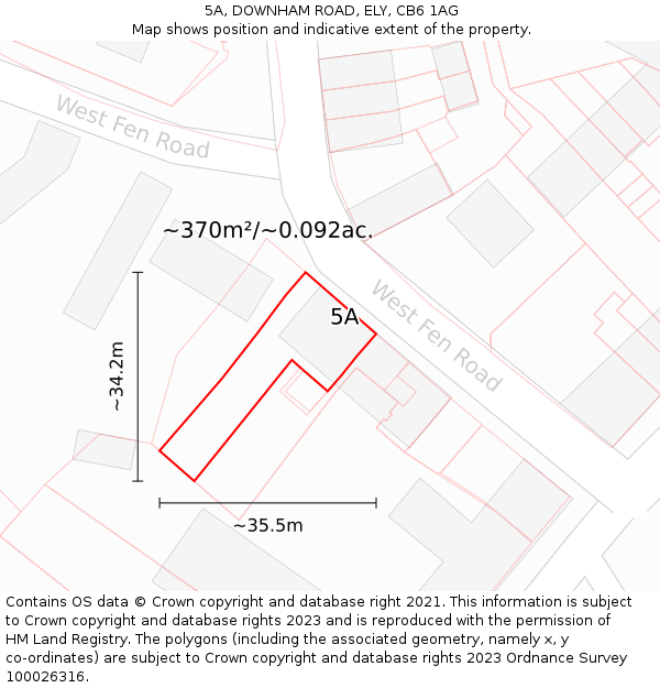 5A, DOWNHAM ROAD, ELY, CB6 1AG: Plot and title map