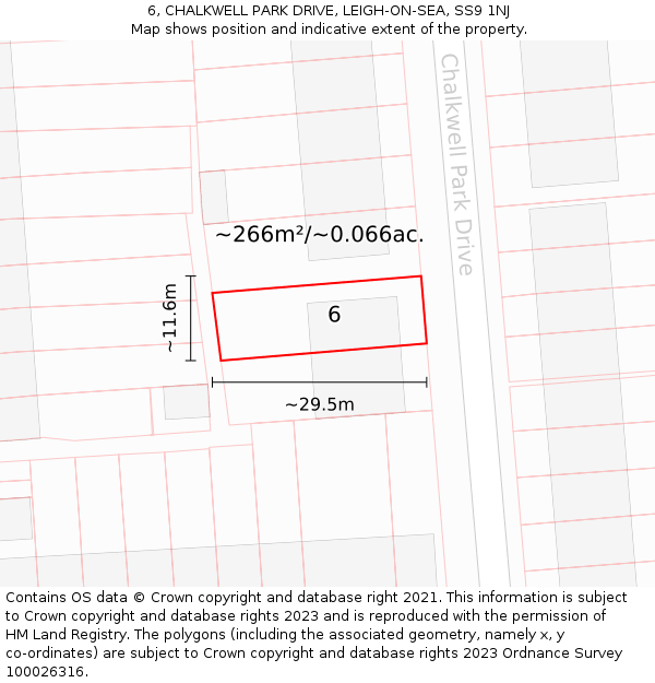 6, CHALKWELL PARK DRIVE, LEIGH-ON-SEA, SS9 1NJ: Plot and title map