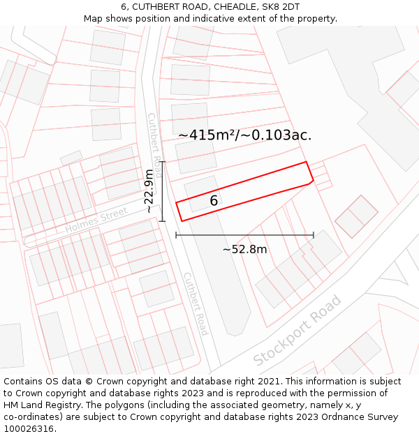 6, CUTHBERT ROAD, CHEADLE, SK8 2DT: Plot and title map