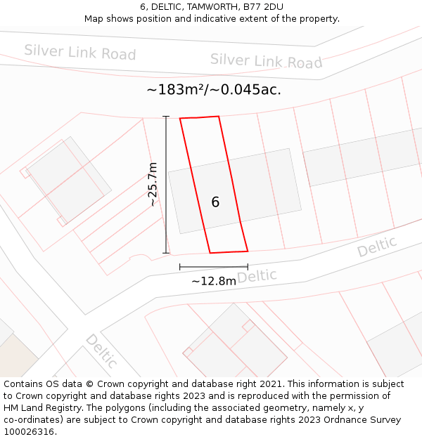 6, DELTIC, TAMWORTH, B77 2DU: Plot and title map