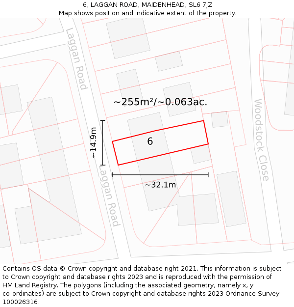 6, LAGGAN ROAD, MAIDENHEAD, SL6 7JZ: Plot and title map