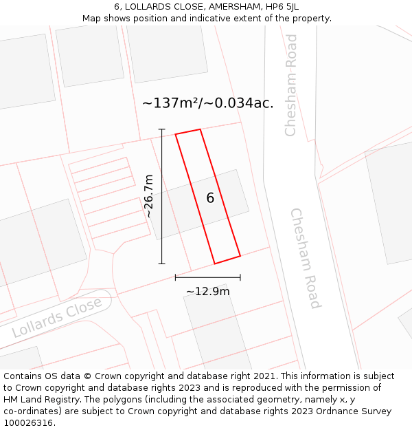 6, LOLLARDS CLOSE, AMERSHAM, HP6 5JL: Plot and title map