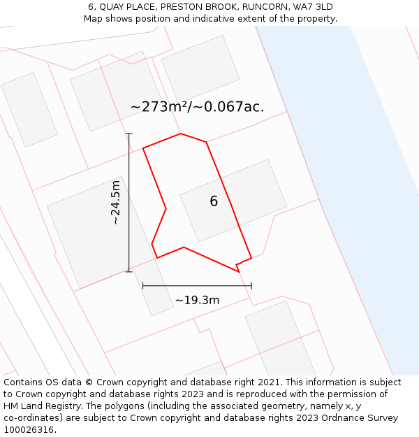 6, QUAY PLACE, PRESTON BROOK, RUNCORN, WA7 3LD: Plot and title map