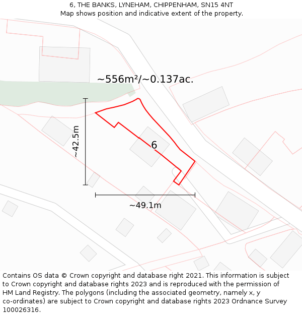 6, THE BANKS, LYNEHAM, CHIPPENHAM, SN15 4NT: Plot and title map