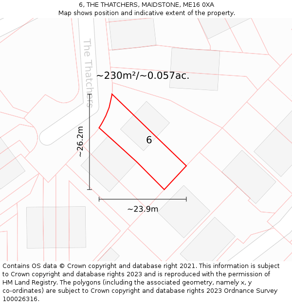 6, THE THATCHERS, MAIDSTONE, ME16 0XA: Plot and title map