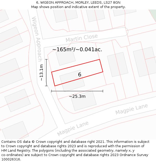 6, WIGEON APPROACH, MORLEY, LEEDS, LS27 8GN: Plot and title map