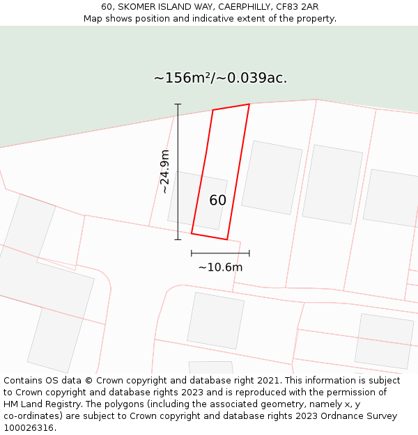 60, SKOMER ISLAND WAY, CAERPHILLY, CF83 2AR: Plot and title map