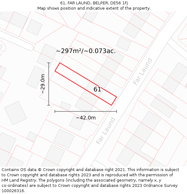 61, FAR LAUND, BELPER, DE56 1FJ: Plot and title map