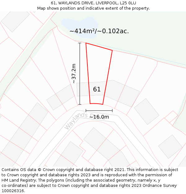 61, WAYLANDS DRIVE, LIVERPOOL, L25 0LU: Plot and title map