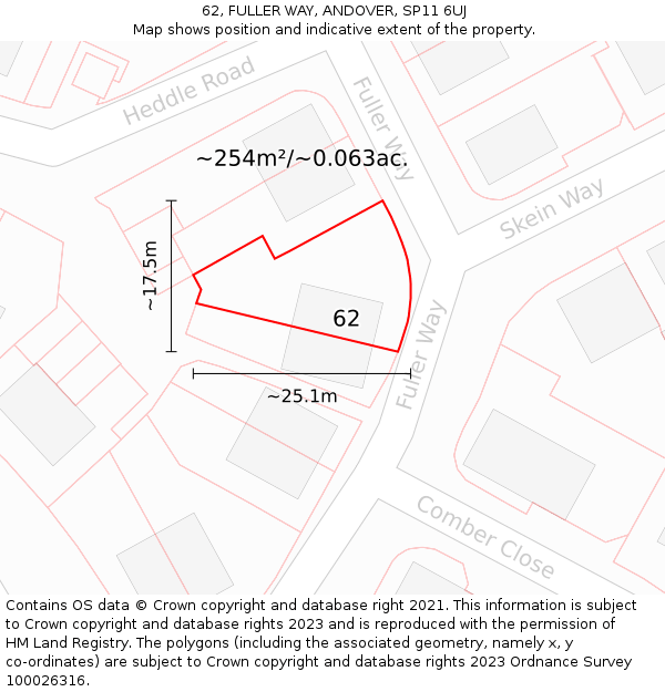 62, FULLER WAY, ANDOVER, SP11 6UJ: Plot and title map