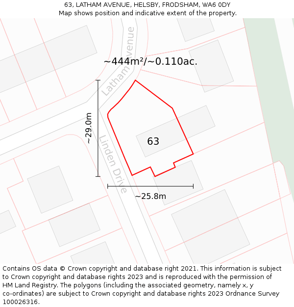 63, LATHAM AVENUE, HELSBY, FRODSHAM, WA6 0DY: Plot and title map