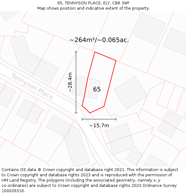 65, TENNYSON PLACE, ELY, CB6 3WF: Plot and title map