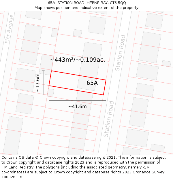 65A, STATION ROAD, HERNE BAY, CT6 5QQ: Plot and title map