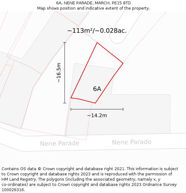 6A, NENE PARADE, MARCH, PE15 8TD: Plot and title map