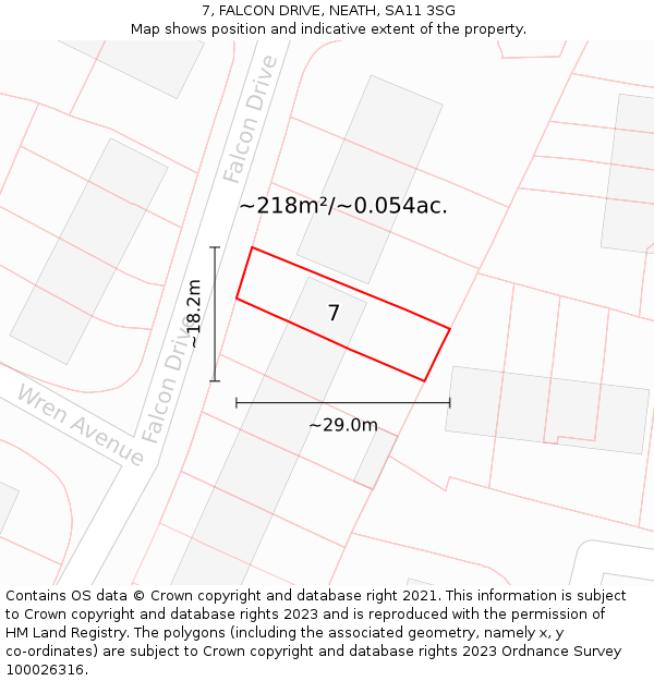 7, FALCON DRIVE, NEATH, SA11 3SG: Plot and title map