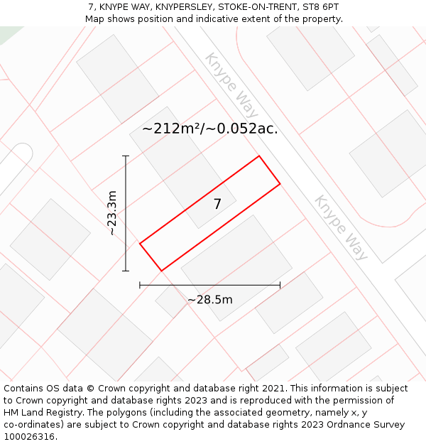 7, KNYPE WAY, KNYPERSLEY, STOKE-ON-TRENT, ST8 6PT: Plot and title map